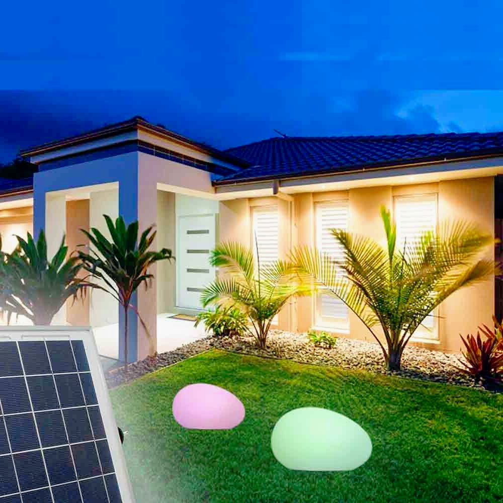 Lampada da giardino LED RGB + 4000K – A pannello solare, luce decorativa - ambraled