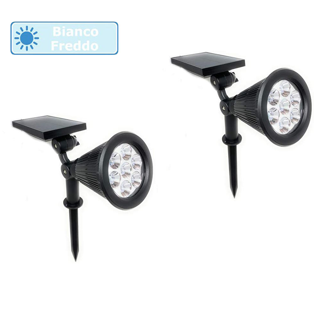 Faretto solare 3W – 7LED picchetto luce 3000K/6500K IP65 - ambraled