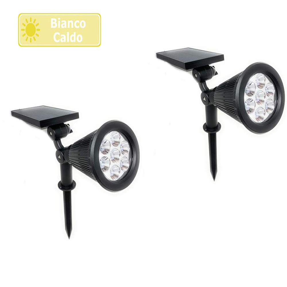 Faretto solare 3W – 7LED picchetto luce 3000K/6500K IP65 - ambraled
