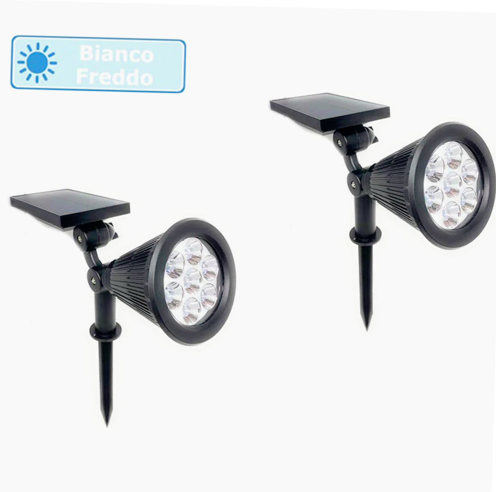 Faretto solare 3W – 7LED picchetto luce 3000K/6500K IP65 - ambraled
