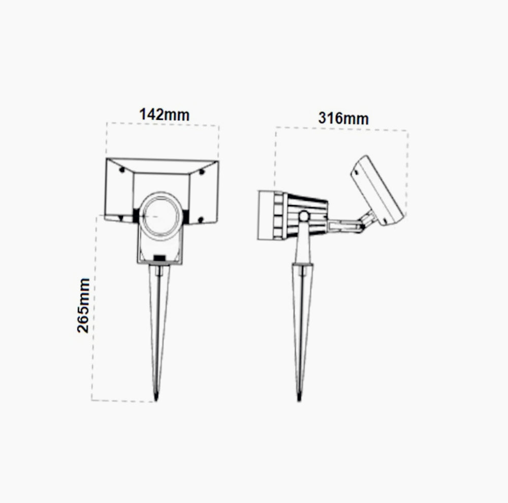 Faretto solare 3W – 7LED picchetto luce 3000K/6500K IP65 - ambraled