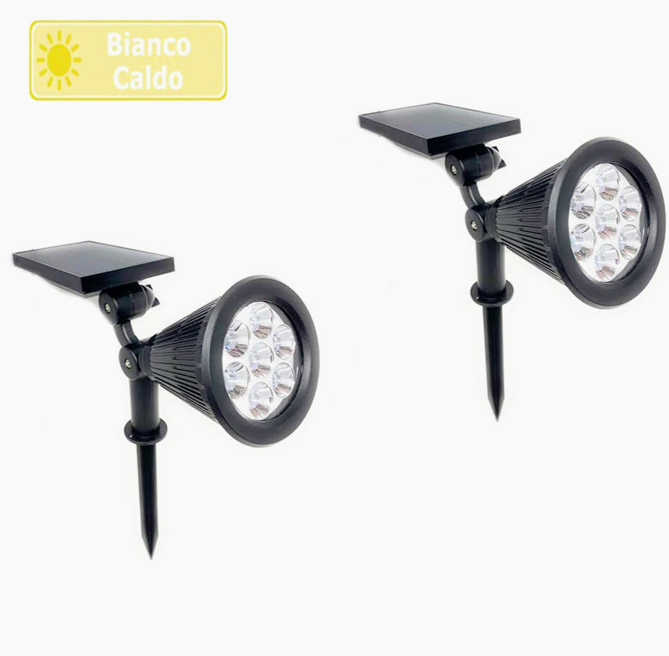 Faretto solare 3W – 7LED picchetto luce 3000K/6500K IP65 - ambraled