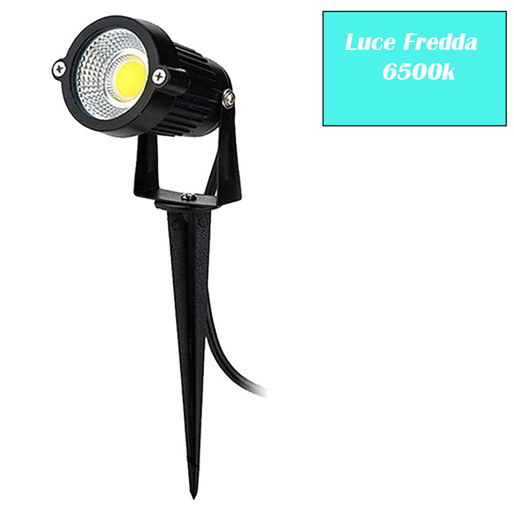 Faretto LED 5W – picchetto/staffa luce 3000K/4000K/6500K + verde - ambraled