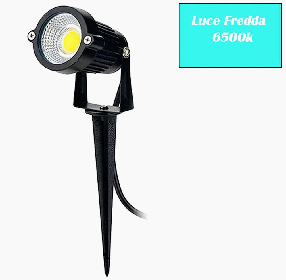 Faretto LED 5W – picchetto/staffa luce 3000K/4000K/6500K + verde - ambraled