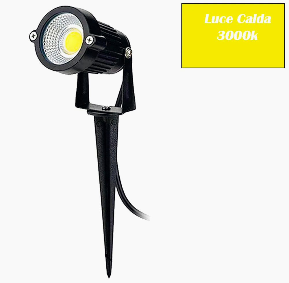 Faretto LED 5W – picchetto/staffa luce 3000K/4000K/6500K + verde - ambraled