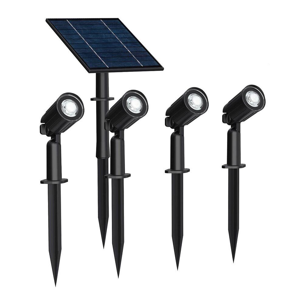 Set 4 faretti LED a picchetto 40W solare, luce 3000K/6500K, IP65 - ambraled