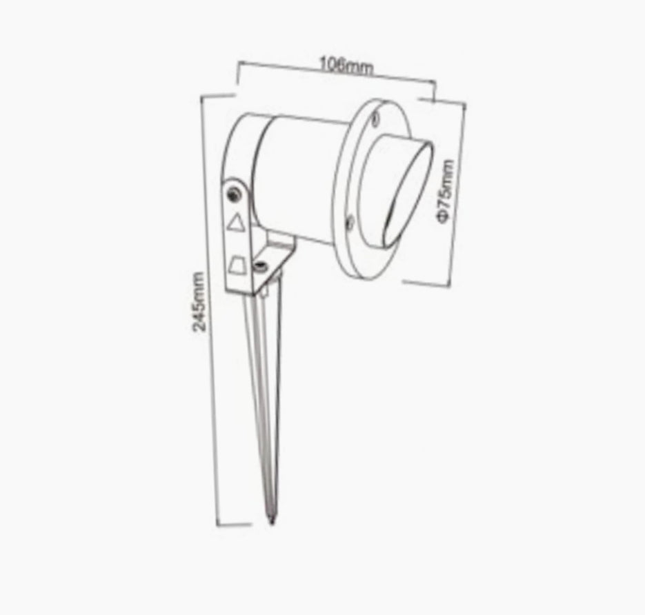Faretto da giardino – doppia installazione picchetto/staffa GU10 IP65 - ambraled