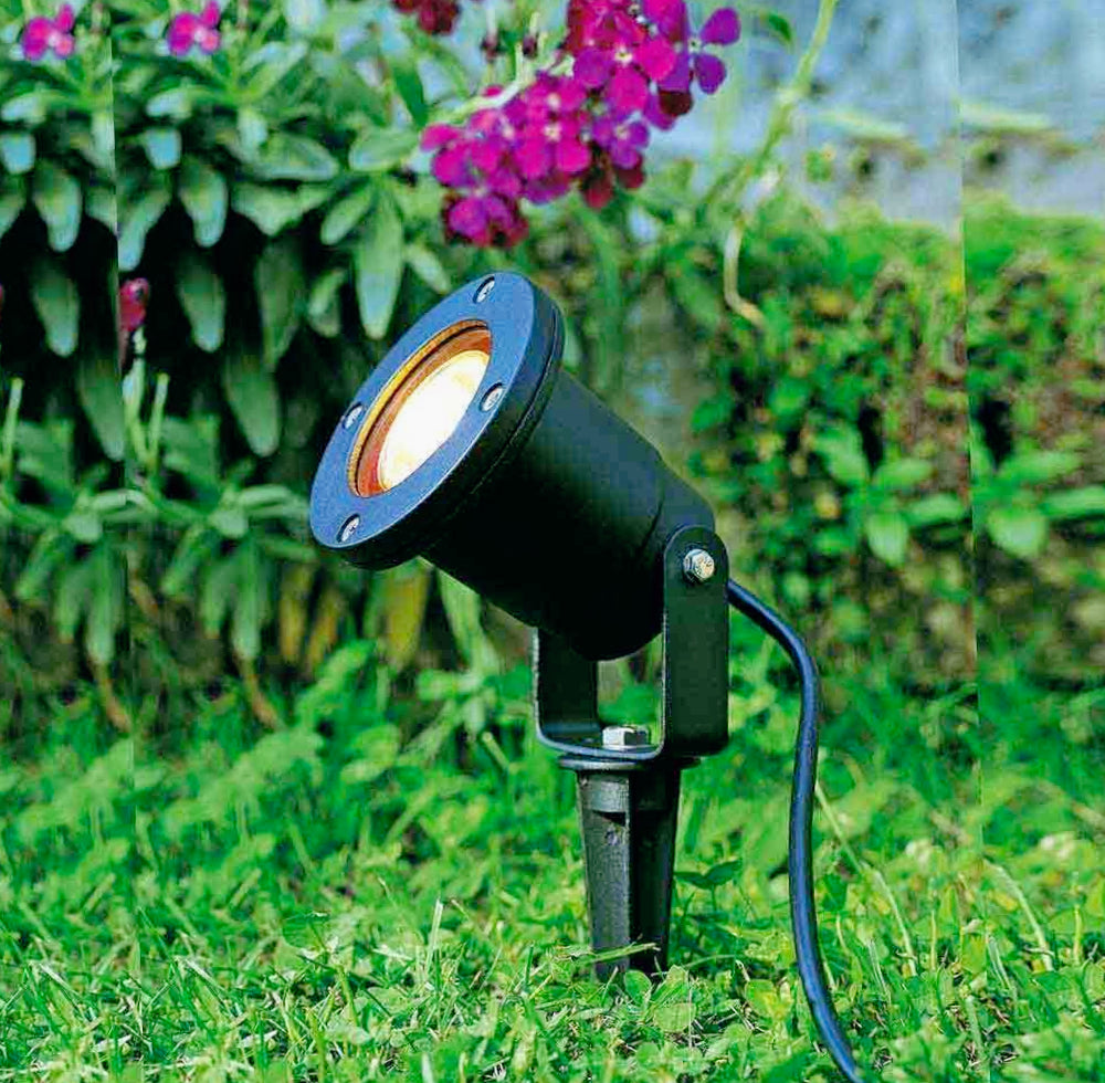 Faretto esterno LED – picchetto/staffa a parete GU10 IP57 - ambraled