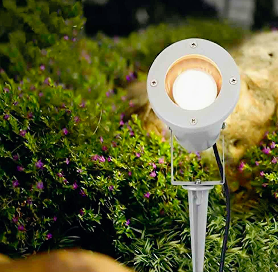 Faretto esterno LED – picchetto/staffa a parete GU10 IP57 - ambraled