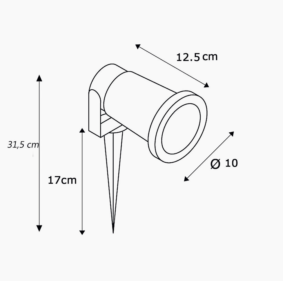 Faretto esterno LED – picchetto/staffa a parete GU10 IP57 - ambraled