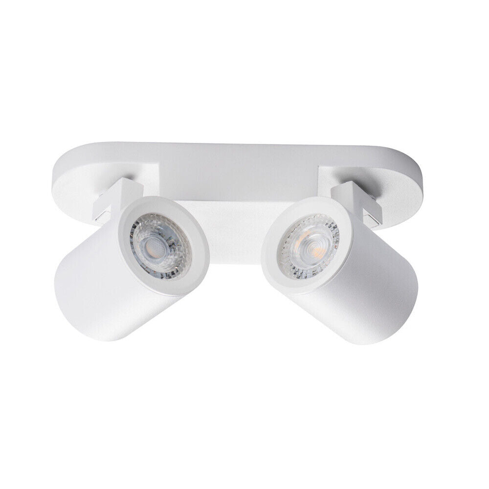 Plafoniera 2 diffusori orientabile da soffitto parete GU10 bianco nero - ambraled