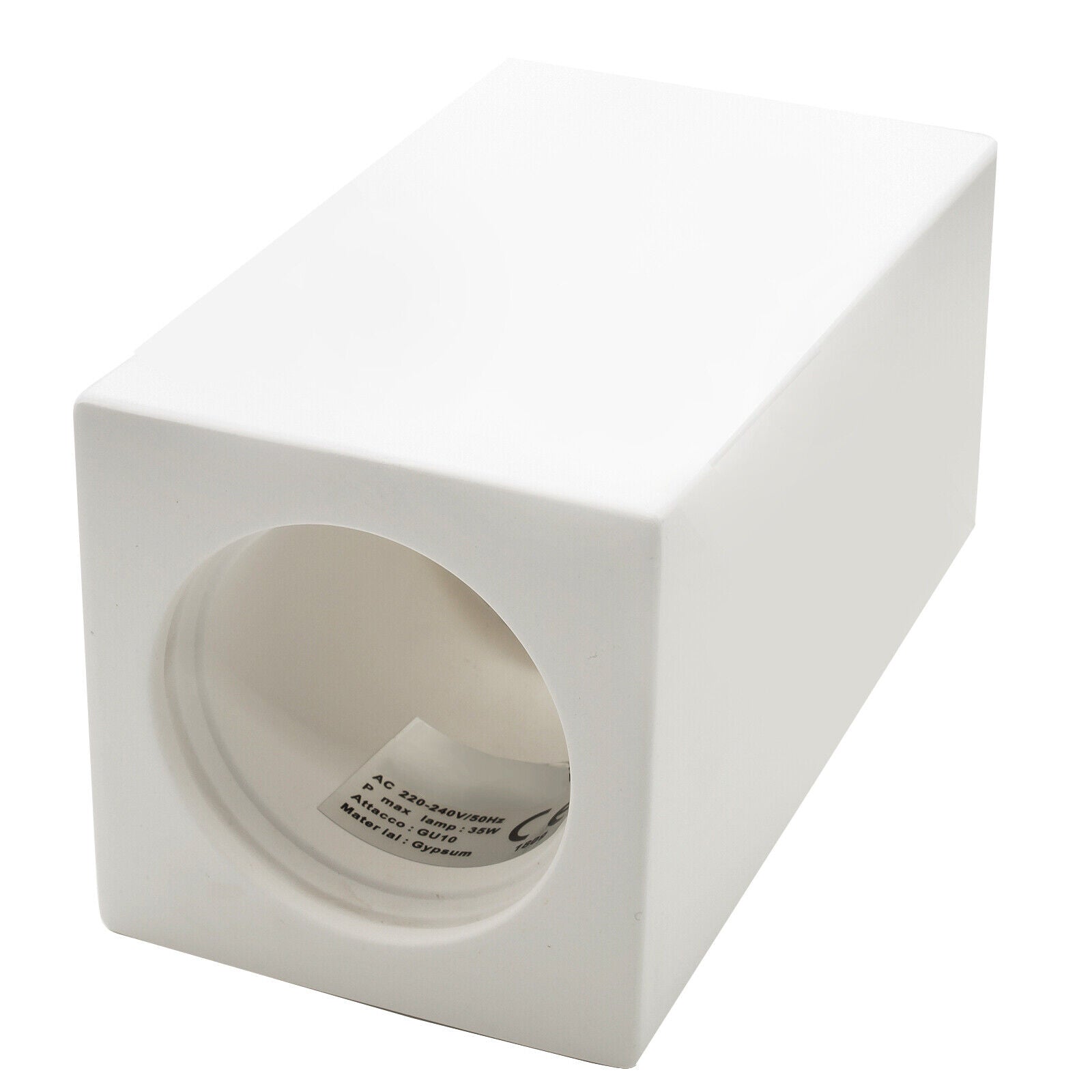 Applique soffitto in gesso verniciabile – Forma cilindrica o cubica, supporto GU10, misure 14x7 cm - ambraled