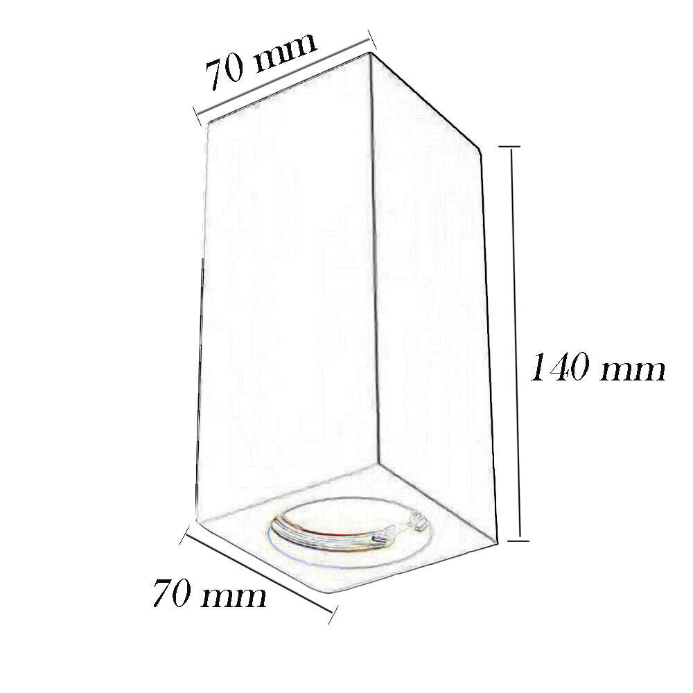 Applique soffitto in gesso verniciabile – Forma cilindrica o cubica, supporto GU10, misure 14x7 cm - ambraled