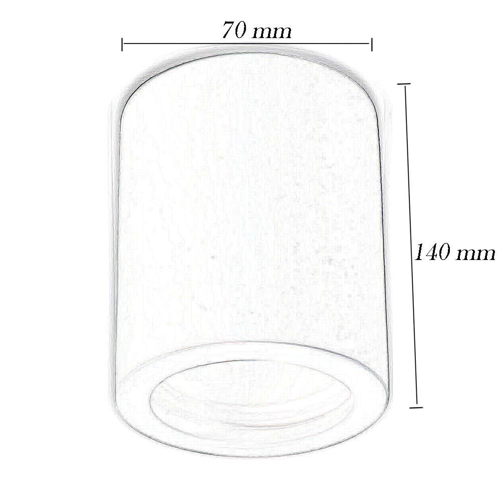 Applique soffitto in gesso verniciabile – Forma cilindrica o cubica, supporto GU10, misure 14x7 cm - ambraled