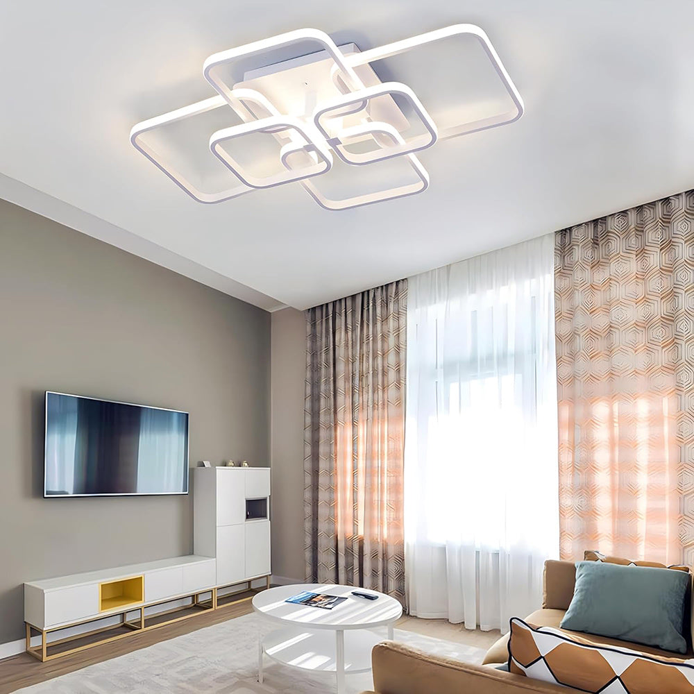 Plafoniera a led 70 watt con 6 quadrati luce 6500k 4000k 3000k CCT - ambraled