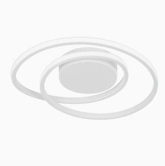 Plafoniera LED 32W - Design cerchio spirale bianco con tecnologia CCT (regolazione luce 6500K/4000K/3000K) - ambraled