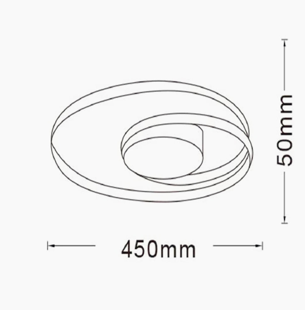Plafoniera LED 32W - Design cerchio spirale bianco con tecnologia CCT (regolazione luce 6500K/4000K/3000K) - ambraled