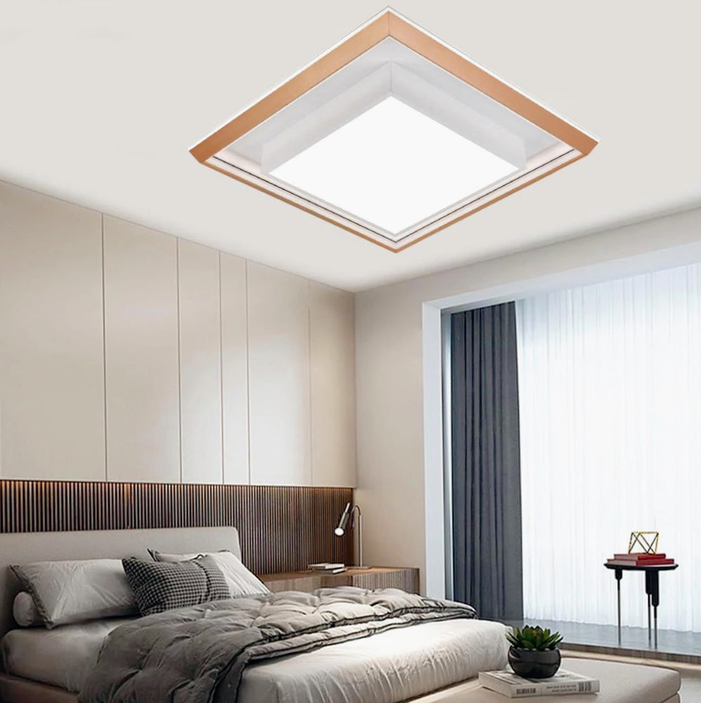 Plafoniera LED quadrata 48W con tecnologia CCT, telecomando e app per controllo remoto (3 colorazioni: fredda/naturale/calda) - ambraled