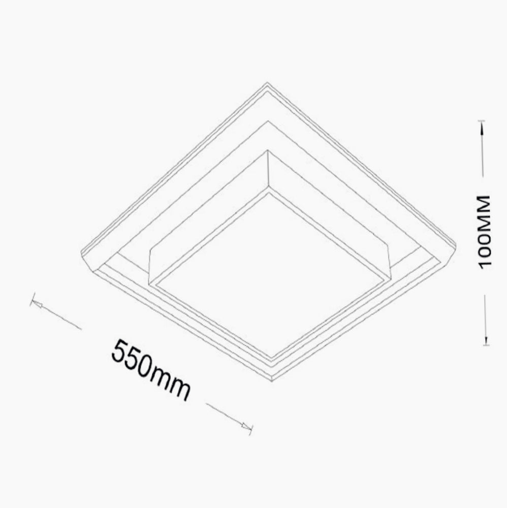 Plafoniera LED quadrata 48W con tecnologia CCT, telecomando e app per controllo remoto (3 colorazioni: fredda/naturale/calda) - ambraled