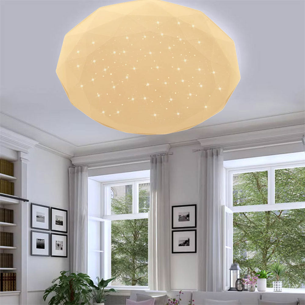 Plafoniera diamante con puntini trasparente 18 24 e 36 watt CCT switch - ambraled