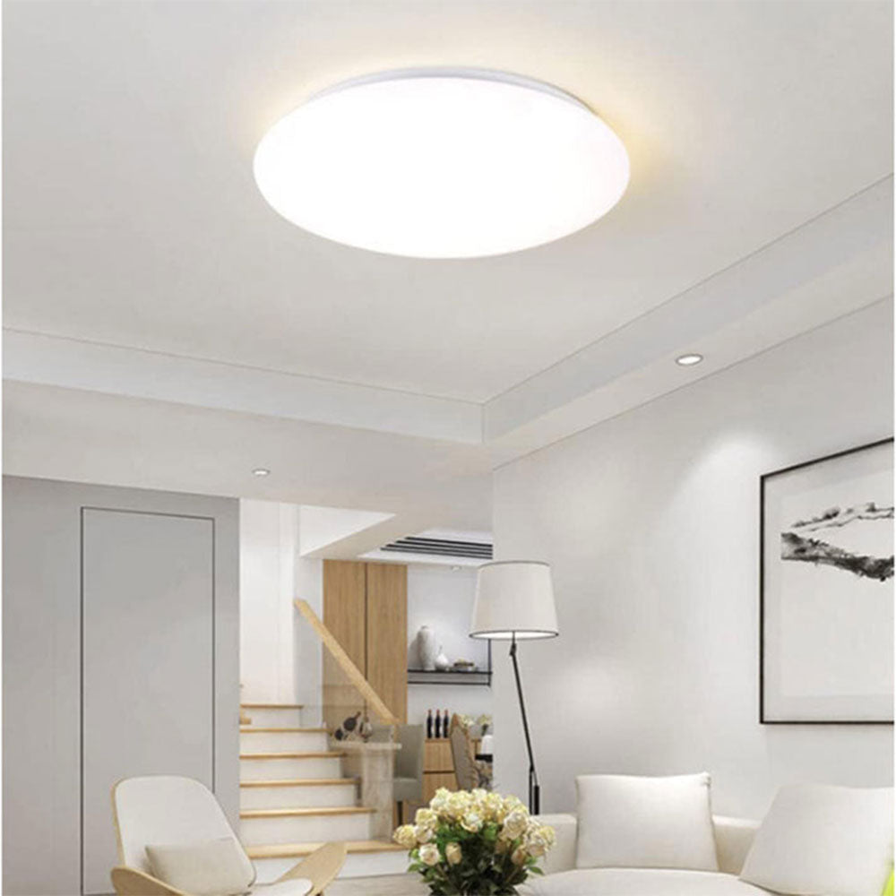 Plafoniera LED tonda con scocca liscia e regolazione CCT (18W/24W/36W) - ambraled