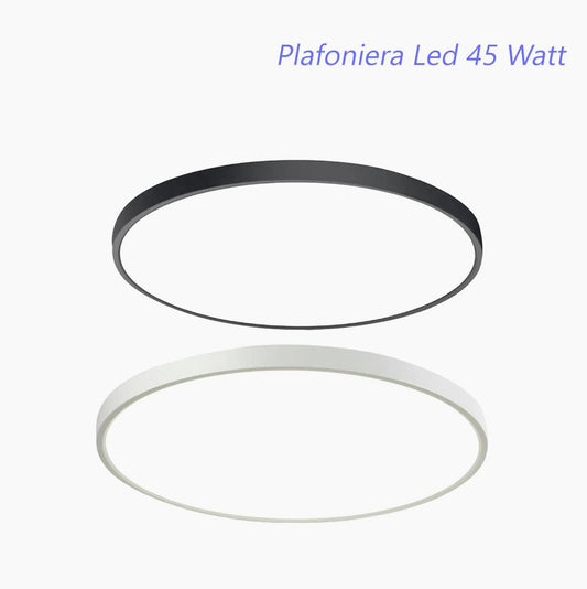Plafoniera LED ultra sottile 45W con tecnologia CCT - Regolazione temperatura luce da 6500K a 2700K - ambraled