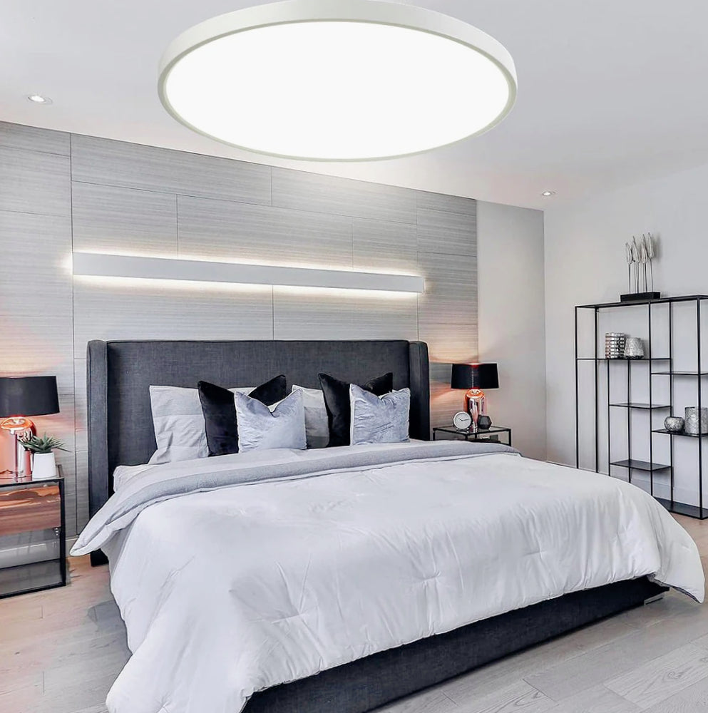 Plafoniera LED ultra sottile 45W con tecnologia CCT - Regolazione temperatura luce da 6500K a 2700K - ambraled