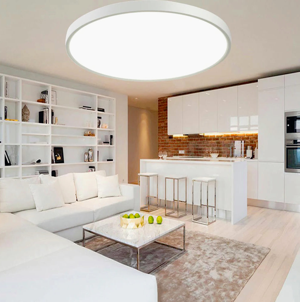 Plafoniera LED ultra sottile 45W con tecnologia CCT - Regolazione temperatura luce da 6500K a 2700K - ambraled
