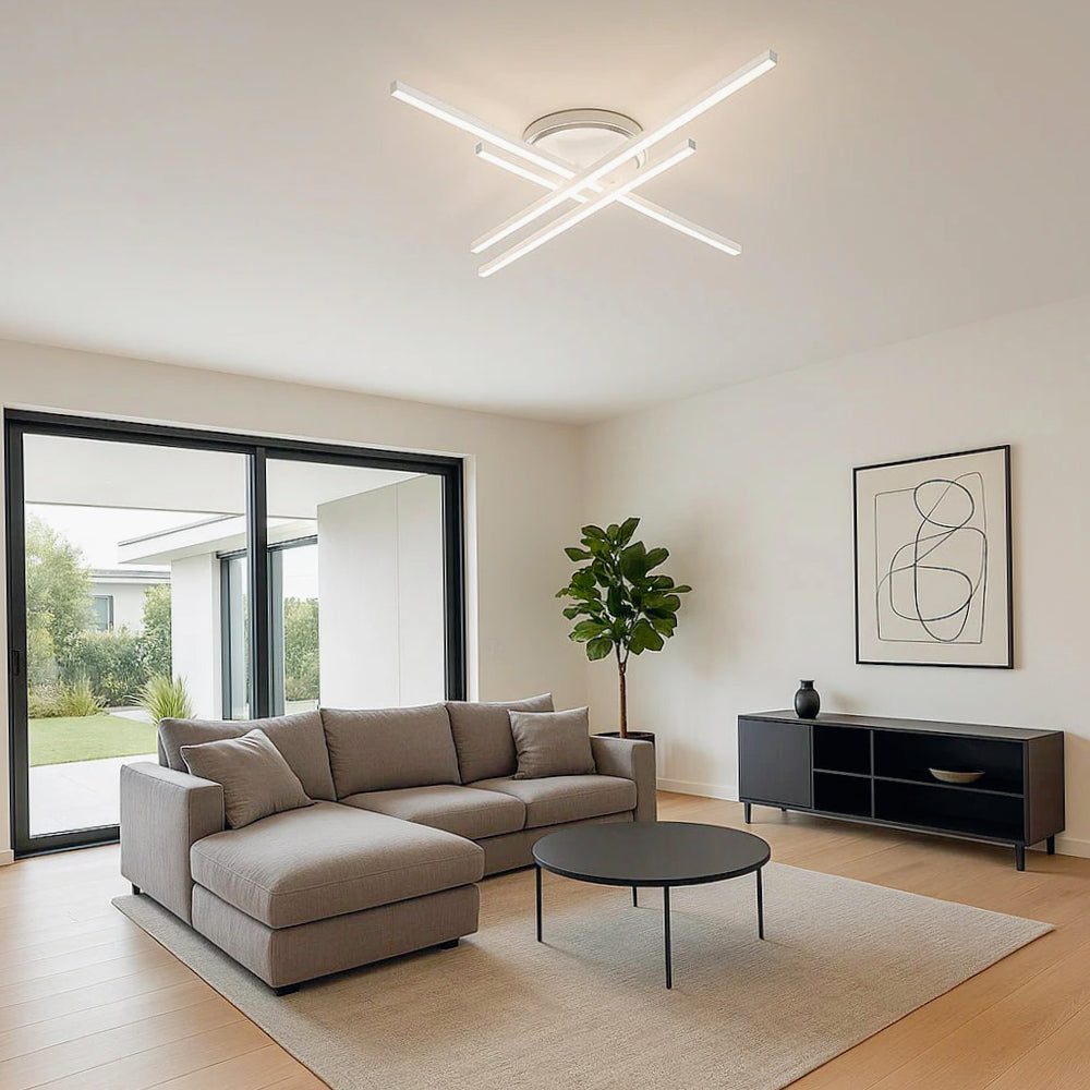 Plafoniera LED 45W - Design geometrico, tecnologia CCT per regolazione luce (fredda/naturale/calda) - ambraled