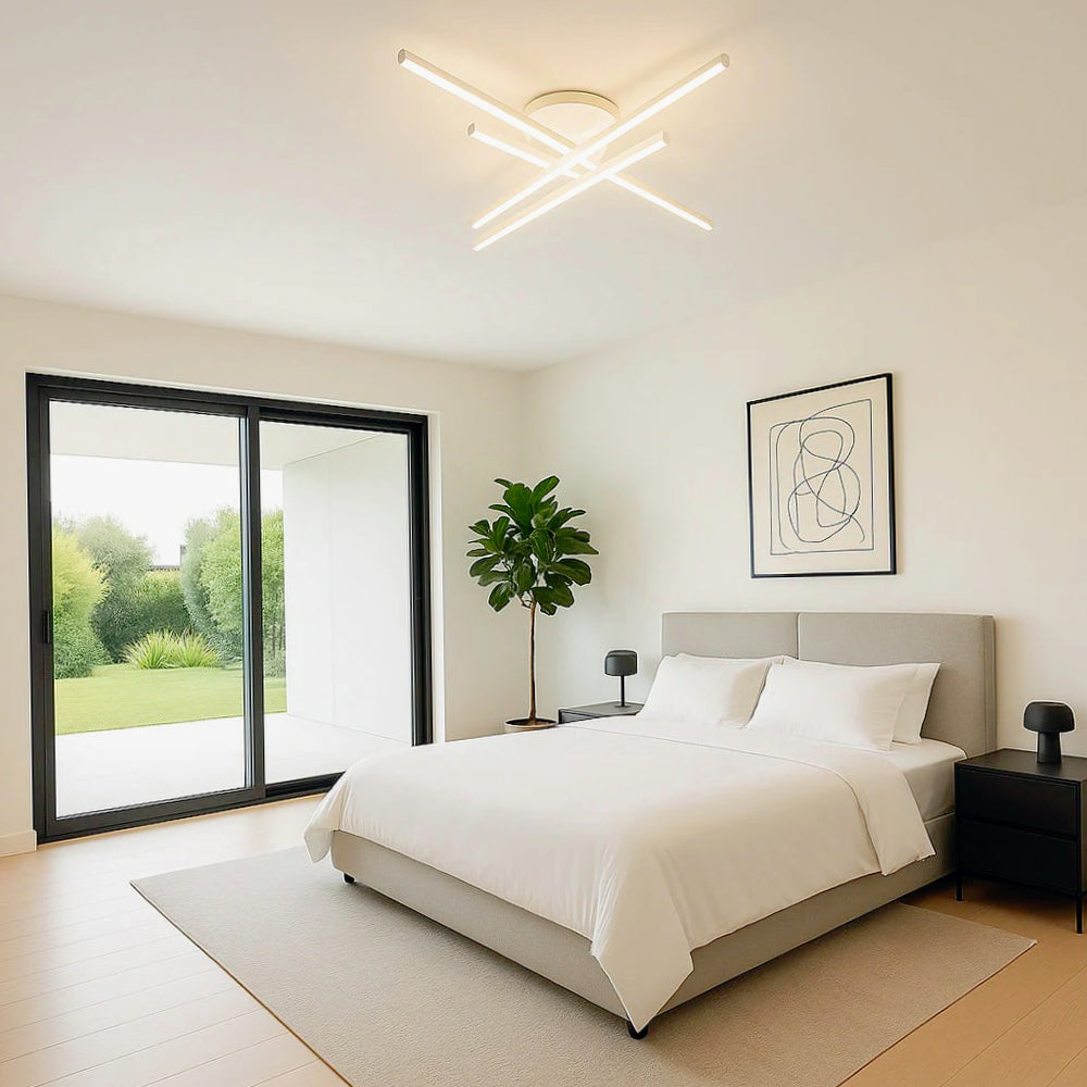 Plafoniera LED 45W - Design geometrico, tecnologia CCT per regolazione luce (fredda/naturale/calda) - ambraled