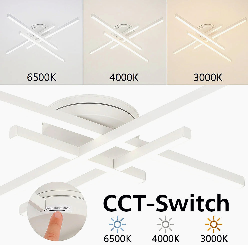 Plafoniera LED 45W - Design geometrico, tecnologia CCT per regolazione luce (fredda/naturale/calda) - ambraled