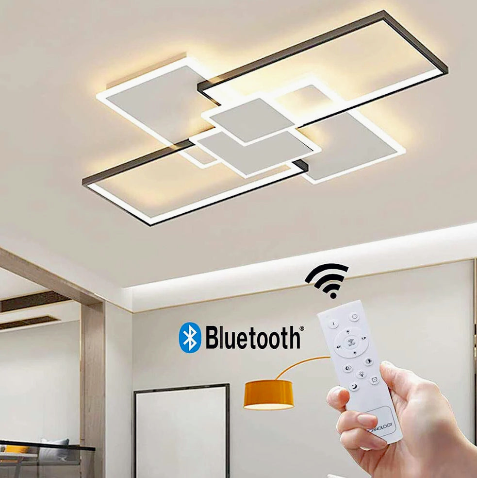 Plafoniera LED 83W con regolazione CCT (tre colorazioni: fredda/naturale/calda), controllo Bluetooth e telecomando - ambraled