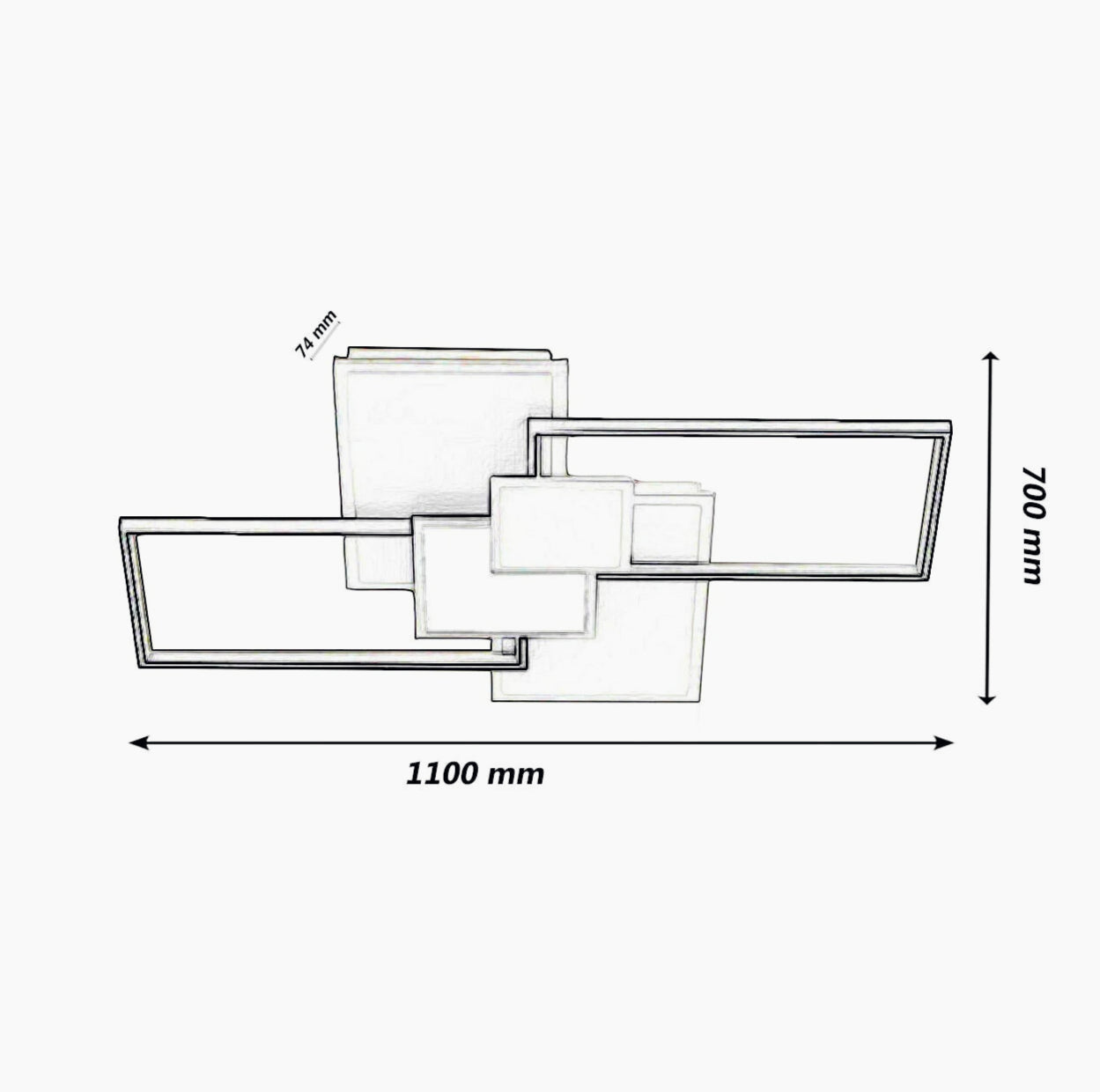 Plafoniera LED 83W con regolazione CCT (tre colorazioni: fredda/naturale/calda), controllo Bluetooth e telecomando - ambraled