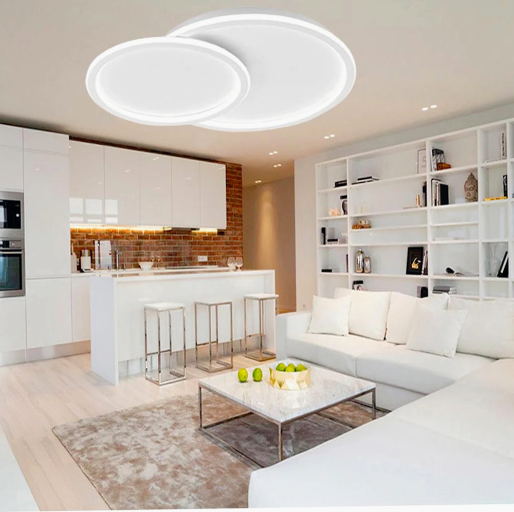 Plafoniera LED a 2 Cerchi 45W - CCT con 3 Colori di Luce (6500K / 4000K / 3000K) - ambraled