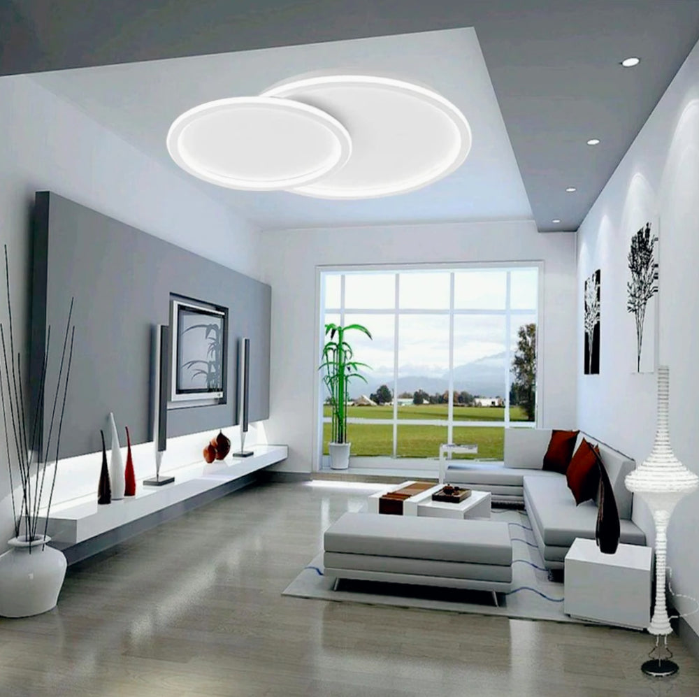 Plafoniera LED a 2 Cerchi 45W - CCT con 3 Colori di Luce (6500K / 4000K / 3000K) - ambraled