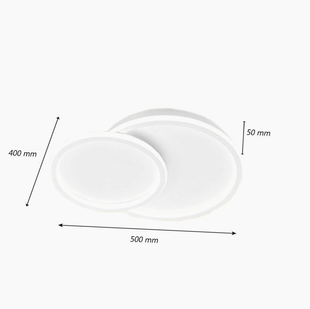 Plafoniera LED a 2 Cerchi 45W - CCT con 3 Colori di Luce (6500K / 4000K / 3000K) - ambraled