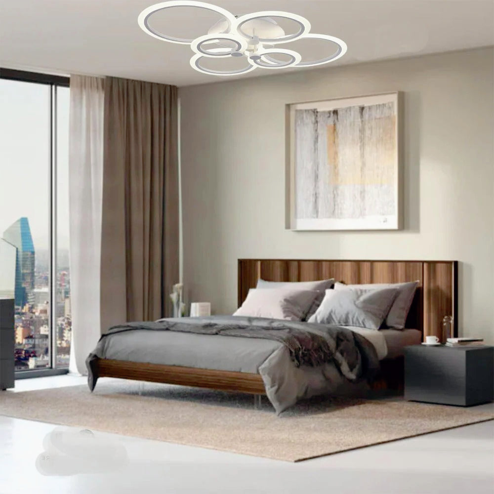 Plafoniera LED a 6 anelli 51W con tecnologia CCT e commutatore luce - ambraled