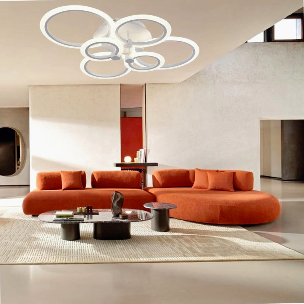 Plafoniera LED a 6 anelli 51W con tecnologia CCT e commutatore luce - ambraled