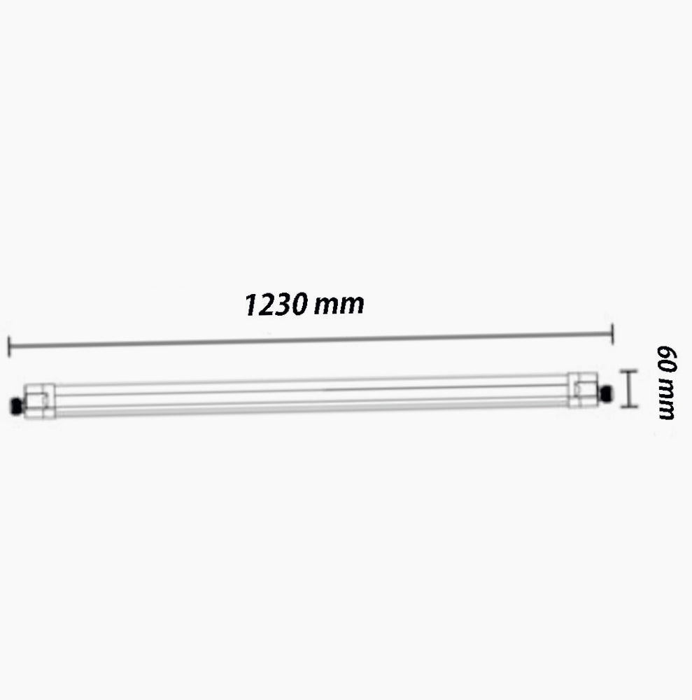 Plafoniera LED al neon per esterni - Tubo 36W 120cm, IP65, 6500K - ambraled