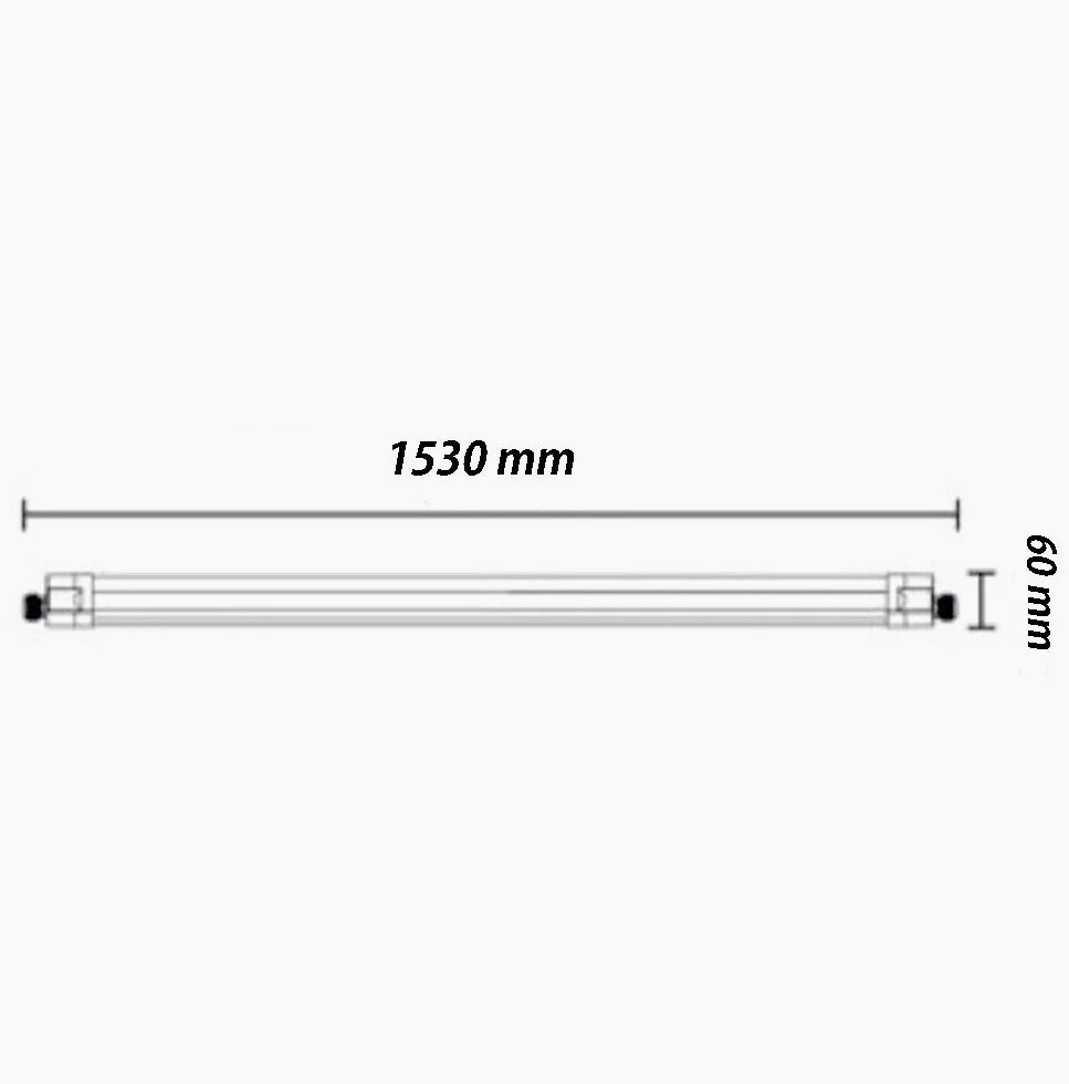 Plafoniera LED al neon per esterni - Tubo 50W 150cm, IP65, 6500K - ambraled