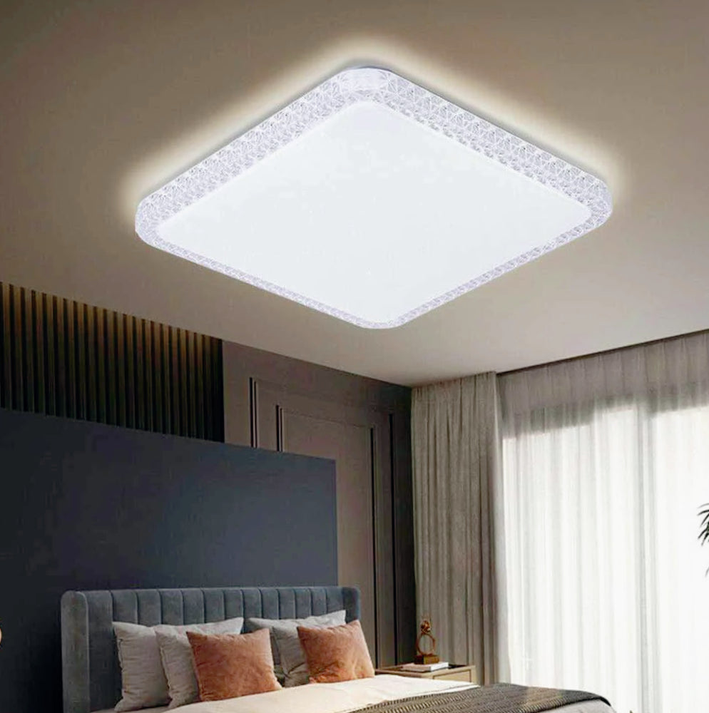 Plafoniera LED quadrata 48W dimmerabile con regolazione CCT (fredda/naturale/calda) - ambraled