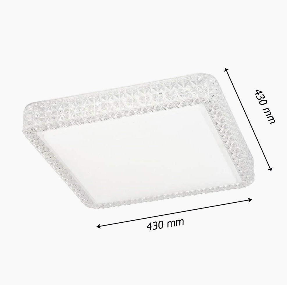 Plafoniera LED quadrata 48W dimmerabile con regolazione CCT (fredda/naturale/calda) - ambraled