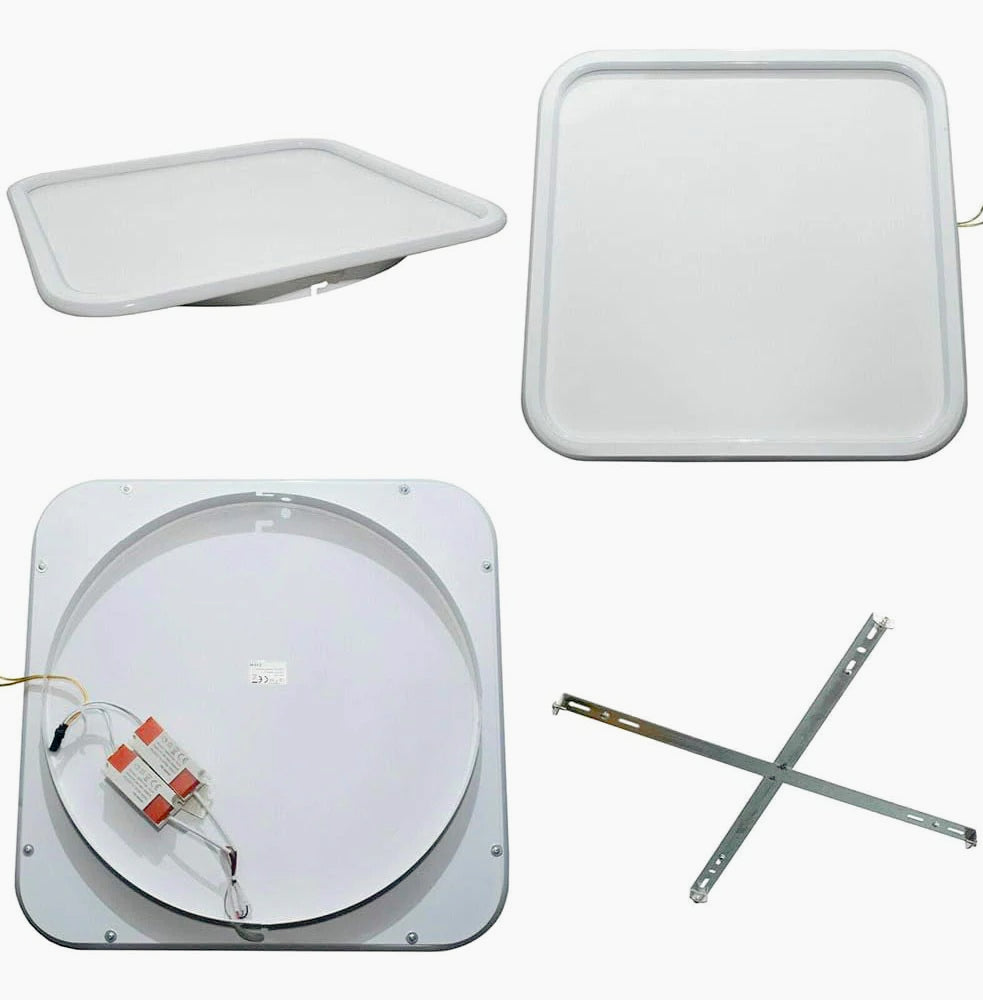 Plafoniera LED quadrata 50W bianca con bordo e tecnologia CCT (regolazione colore luce) - ambraled