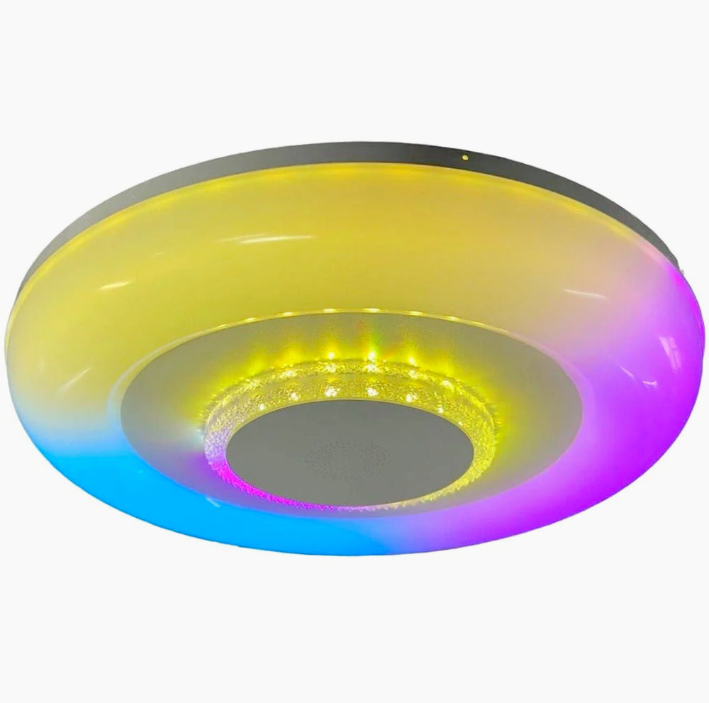 Plafoniera LED RGB 72W con controllo Bluetooth, telecomando e app (cassa opaca) - ambraled