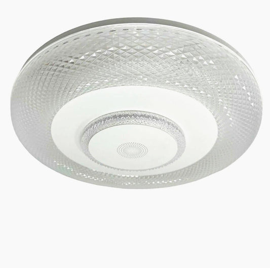 Plafoniera LED RGB 72W con controllo Bluetooth, telecomando e app (cassa trasparente) - ambraled