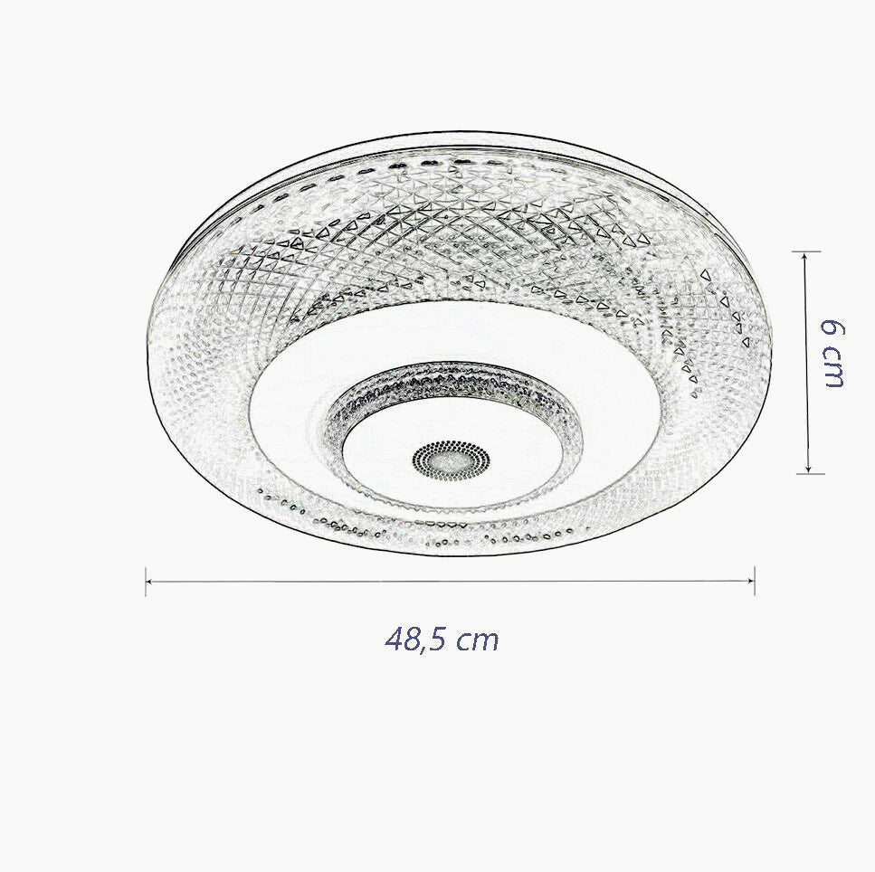 Plafoniera LED RGB 72W con controllo Bluetooth, telecomando e app (cassa trasparente) - ambraled