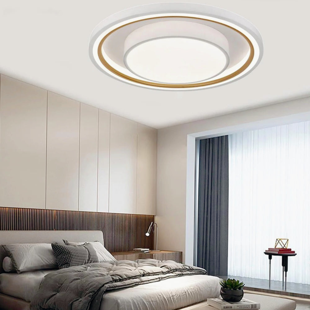 Plafoniera LED tonda 35W - CCT con regolazione 3 colori (fredda/naturale/calda), telecomando e app - ambraled