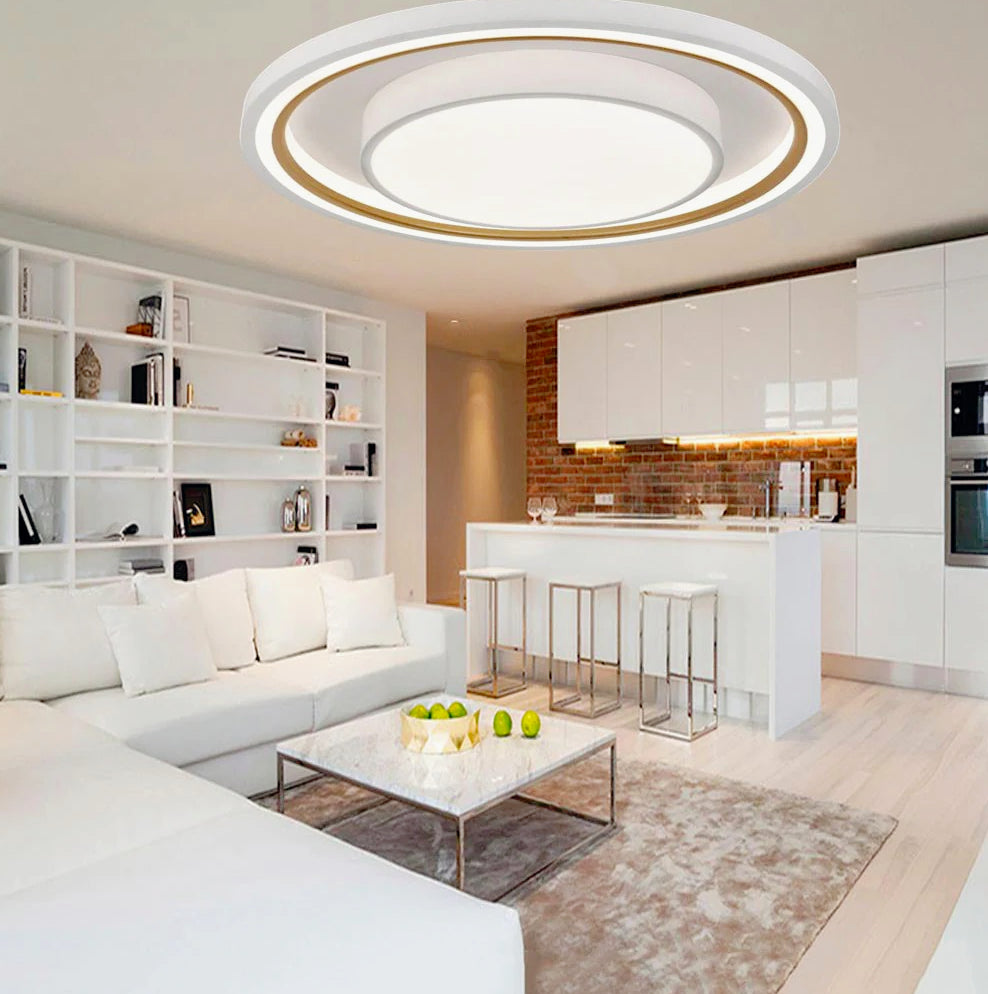 Plafoniera LED tonda 35W - CCT con regolazione 3 colori (fredda/naturale/calda), telecomando e app - ambraled