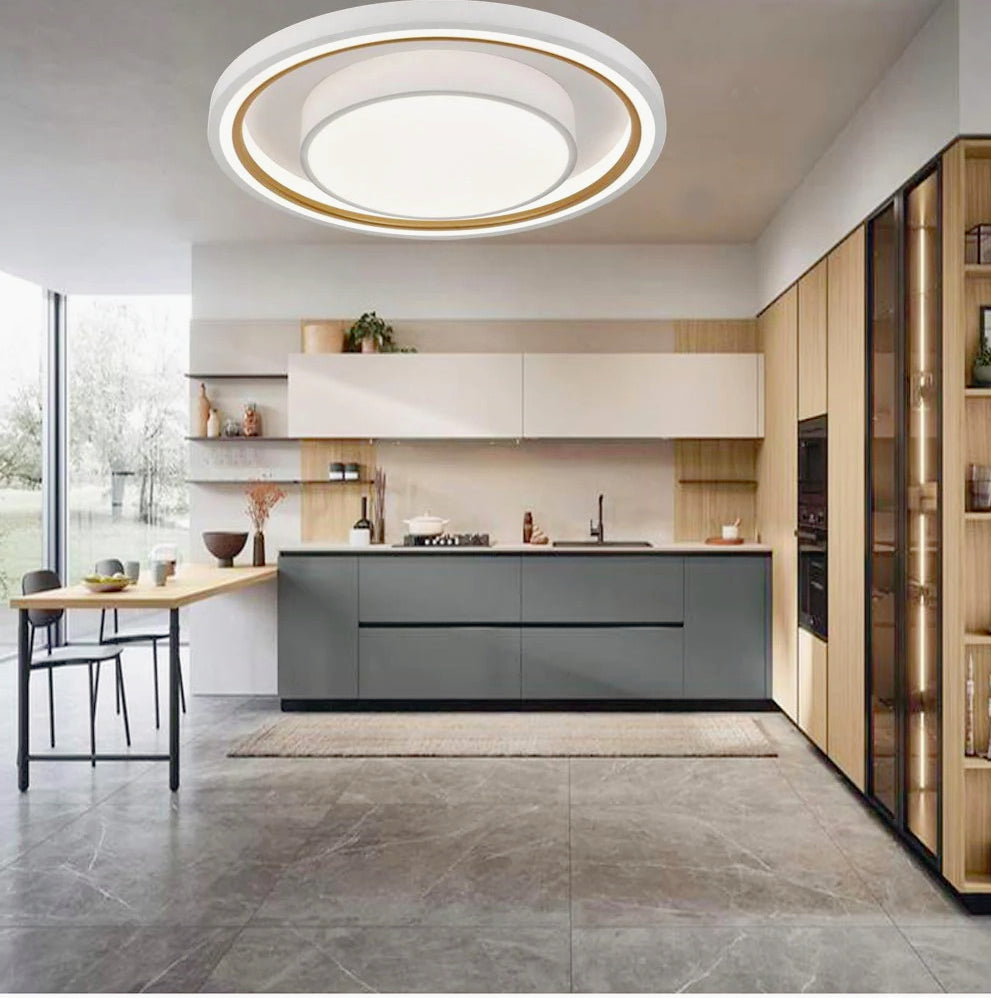 Plafoniera LED tonda 35W - CCT con regolazione 3 colori (fredda/naturale/calda), telecomando e app - ambraled