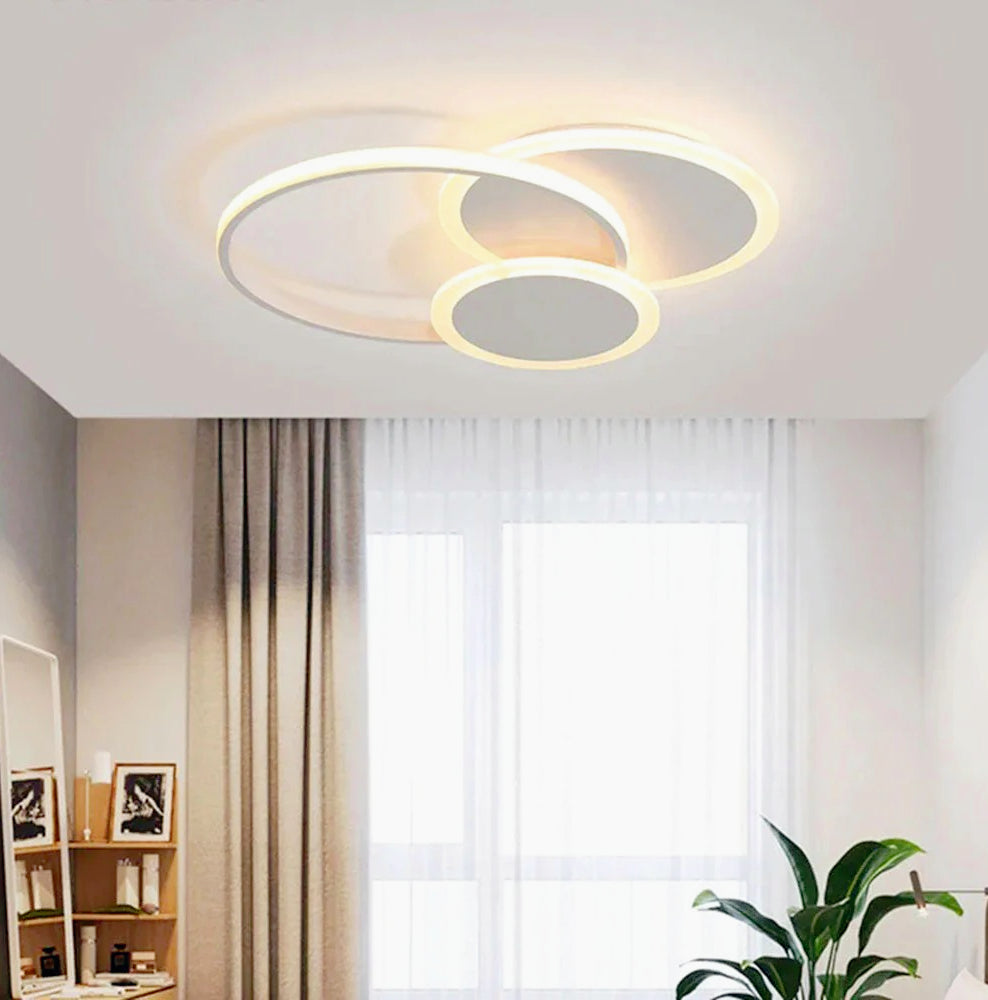 Plafoniera LED tonda 37W con tri-colorazione luce, design ultra moderno (bianco) - ambraled